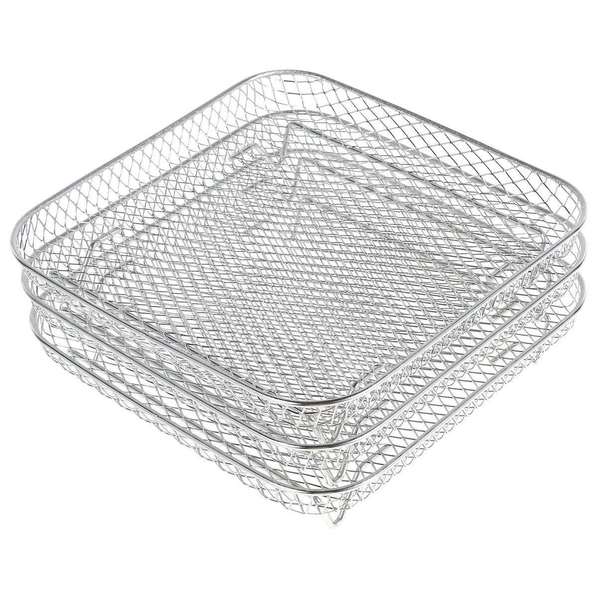 Air Fryer Racks 7.5L-8L 3-Basket Air Fryer, Stainless Steel - Three Layer Stackable Design, Dishwasher Safe