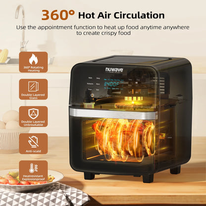 Brio 15.5 Qt Air Fryer, Black - Smart Thermometer