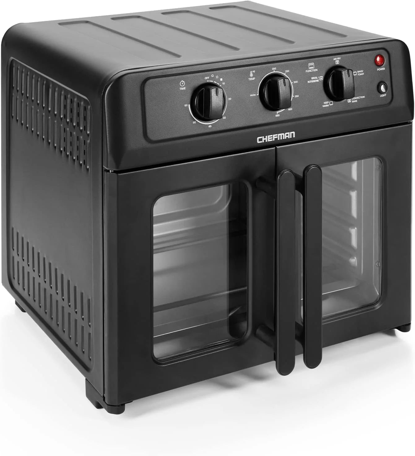 XL Air Fryer Oven W/ French Doors, 26 Qt Capacity, 5 Functions - Black, New