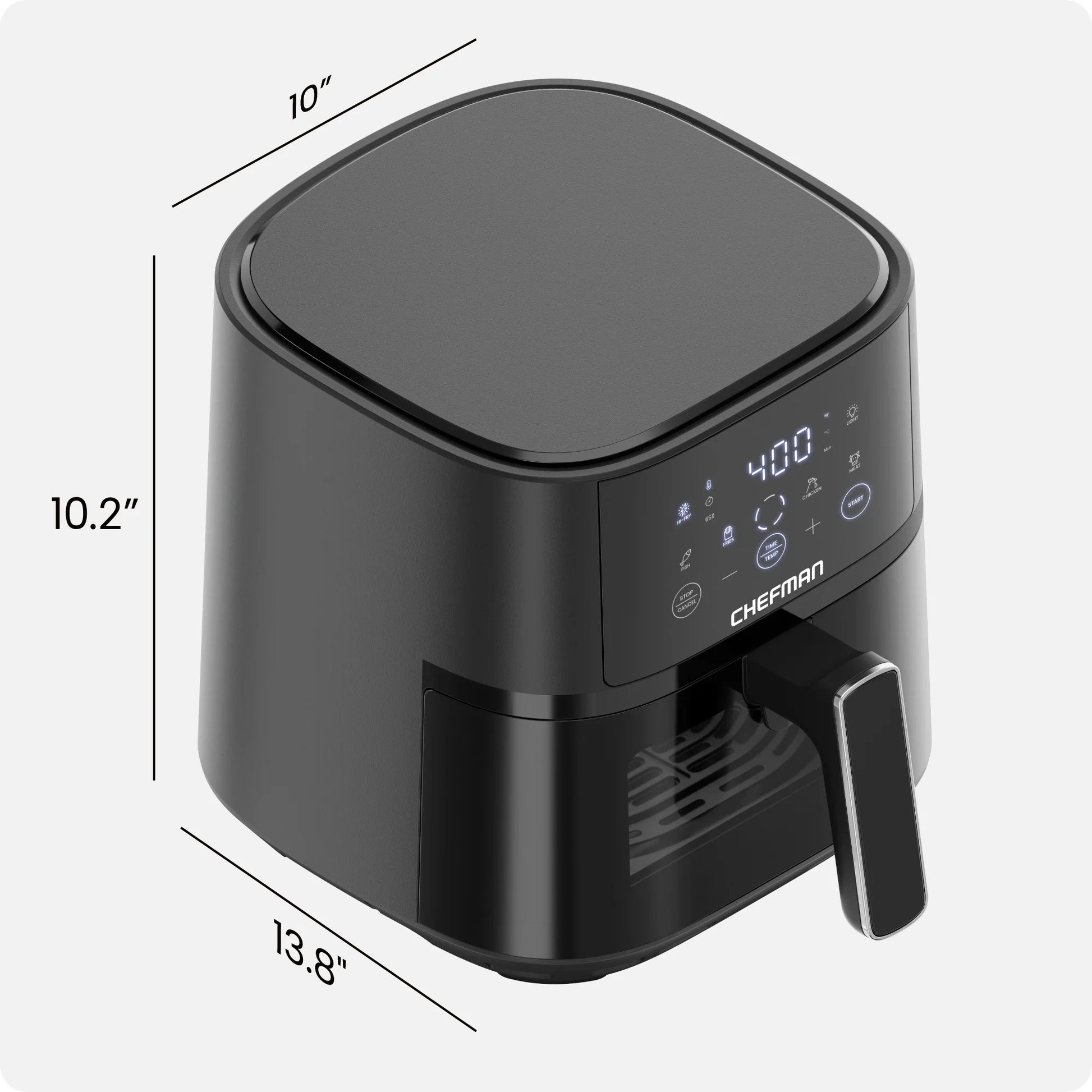 Turbofry Touch 4-Qt Easy-View Air Fryer W/ 4 Cooking Presets and 450F Hi-Fry Button - Black, New