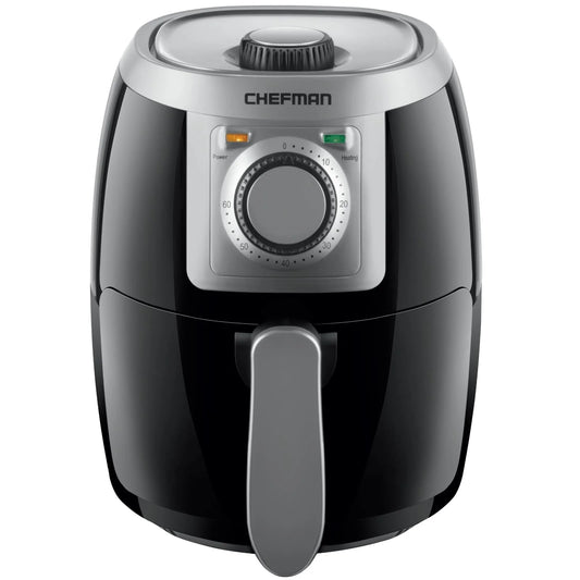 Turbo-Fry Air Fryer with Adjustable Temp Control, 2 Qt Capacity, Black