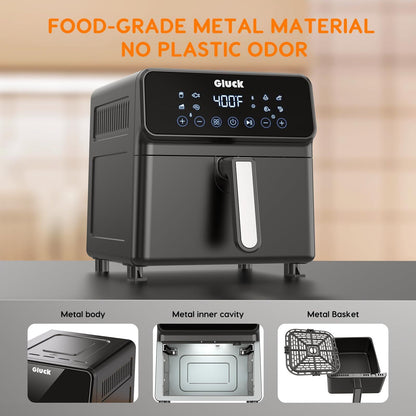 Air Fryer 6 Quart, Non-Toxic Airfryer with All Metal Inside, 1500W Large Air ...