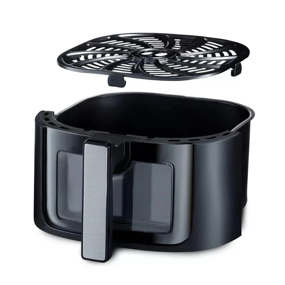 6-Qt Digital Window Air Fryer with 12 Presets & Guided Cooking Black