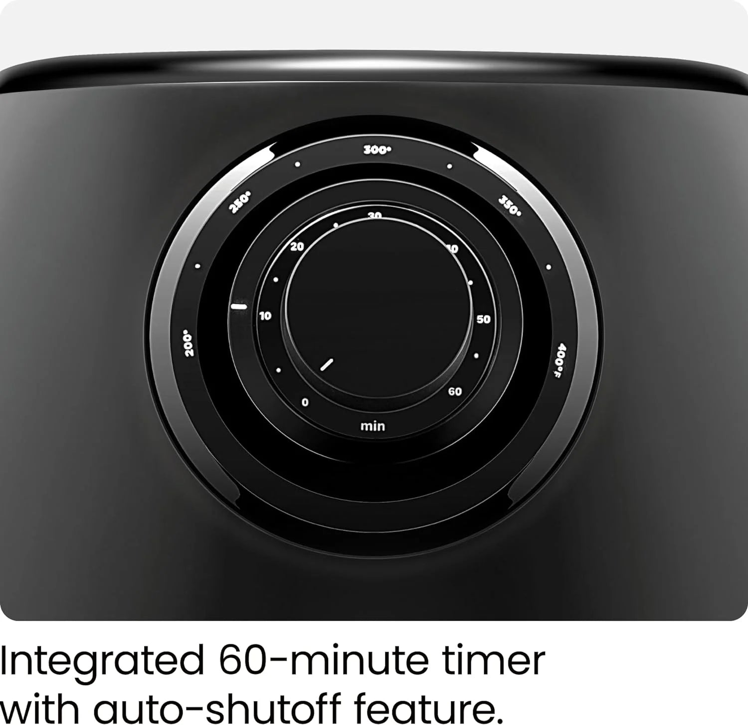 Turbofry 3.6-Quart Air Fryer, Dishwasher Safe Basket, 60 Minute Timer, Black