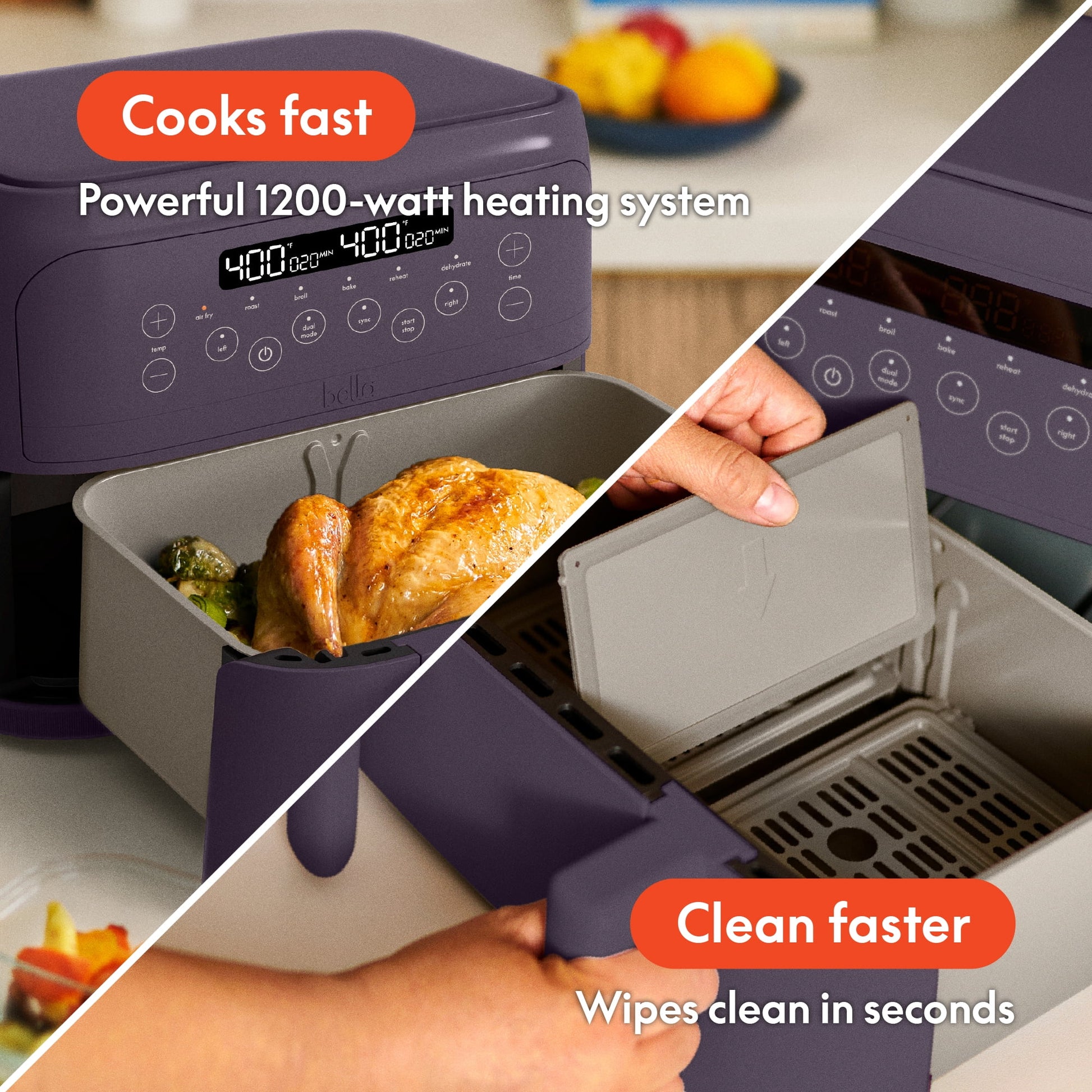 4Qt Trizone® Air Fryer, Plum