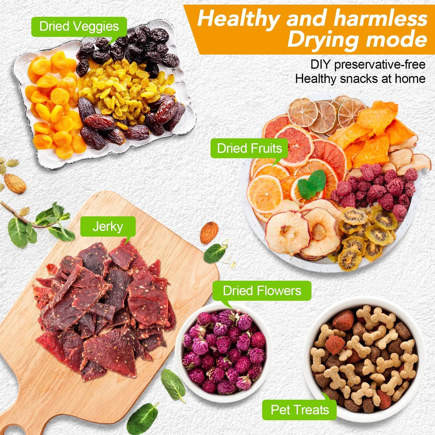 8 Layers Food Dehydrator, Electric Digital Food Dehydrator Machine for Jerky, Fruit, Vegetables & Nuts, Vegetable Dryer with Timer and Temperature Control with LCD Display Screen