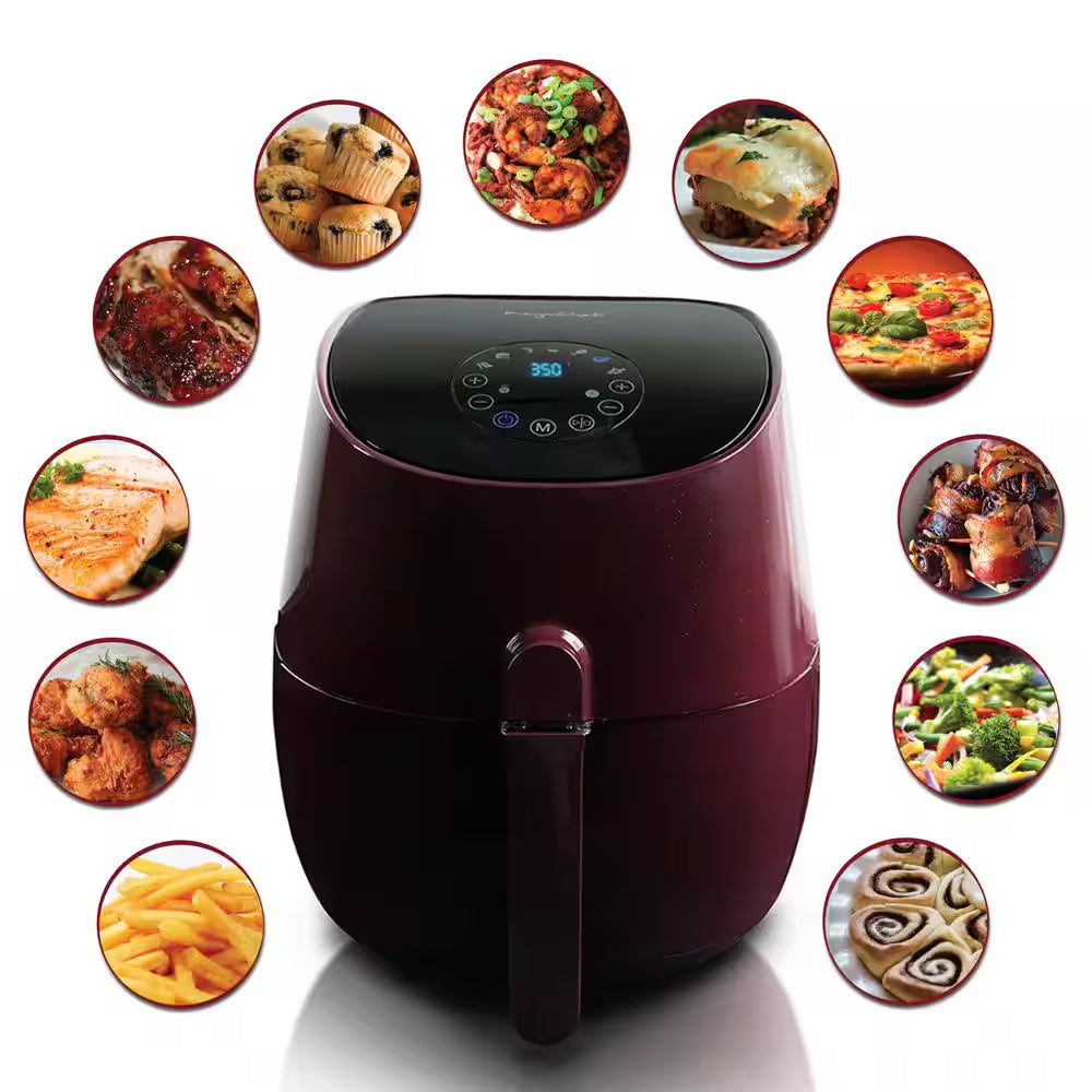 3.5 Qt. Burgundy Electric Multi-Cooker and Air Fryer