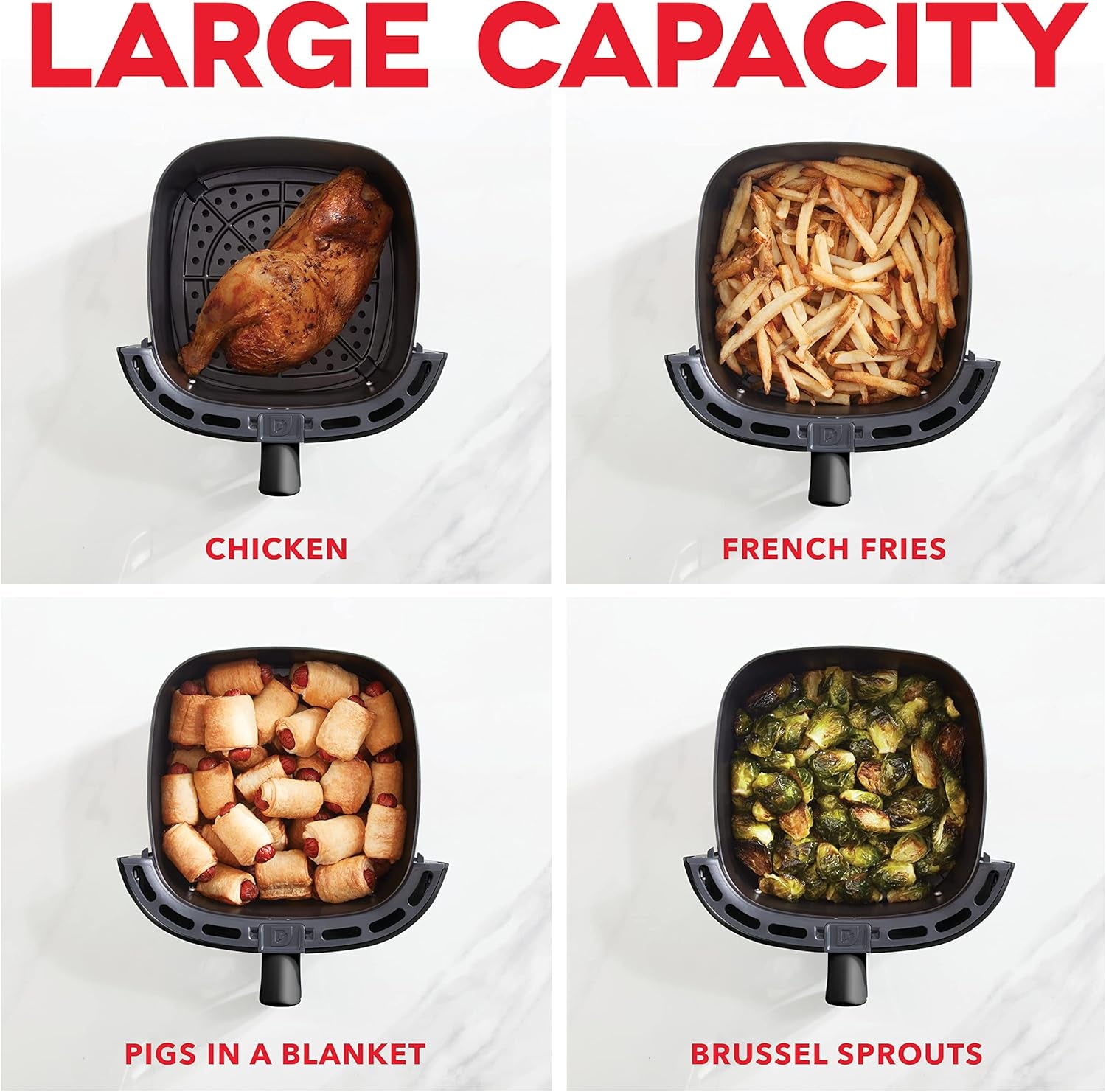 Tasti-Crisp™ Electric Air Fryer Oven, 2.6 Qt., Black – Compact Air Fryer for Healthier Food in Minutes, Ideal for Small Spaces - Auto Shut Off, Analog, 1000-Watt