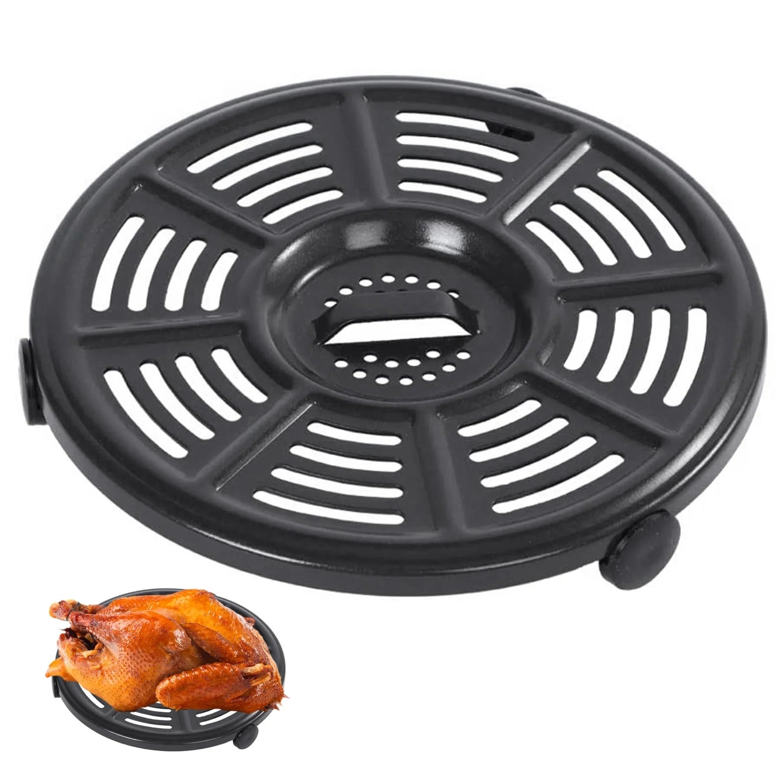 Air Fryer Accessories for Ninja AF101 AF161 AF150 Air Fryer, 8.2'' round Food Grade Air Fryer Grill Pan Grill Plate Crisper Plate Replacement Parts Tray Rack Compatible Ninja Foodie Pressure Cooker