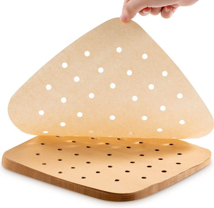 200Pcs Square Perforated and Imperforate Parchment Paper Sheets for Air Fryer 9"
