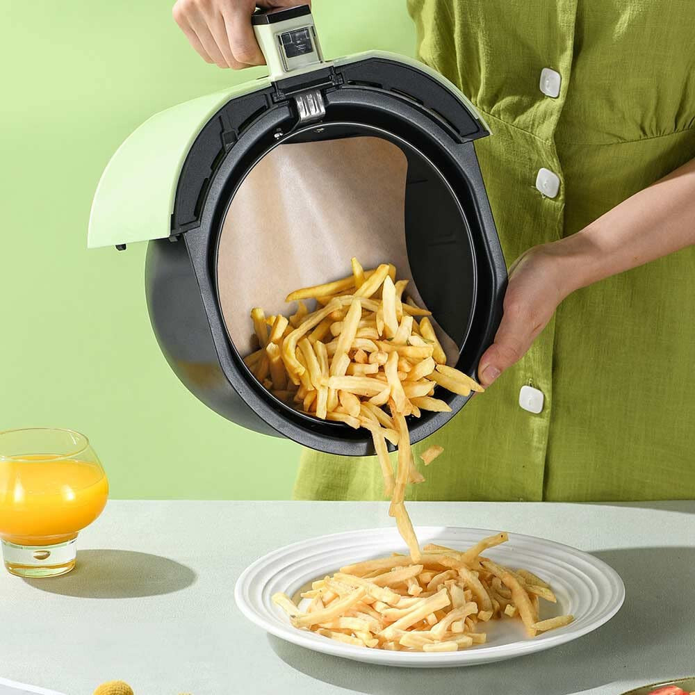 200Pcs Square Perforated and Imperforate Parchment Paper Sheets for Air Fryer 9"