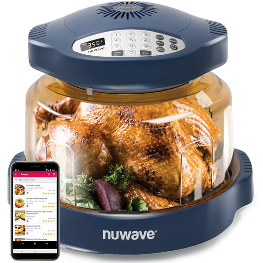 Pro plus 2 Air Fryer, Infra-Red Oven Cook Healthy, 360 Surround Cooking, Adjustable Temps, 100 Presets & 50 Memory Air Fryer, Durable Power Dome, Deep Blue