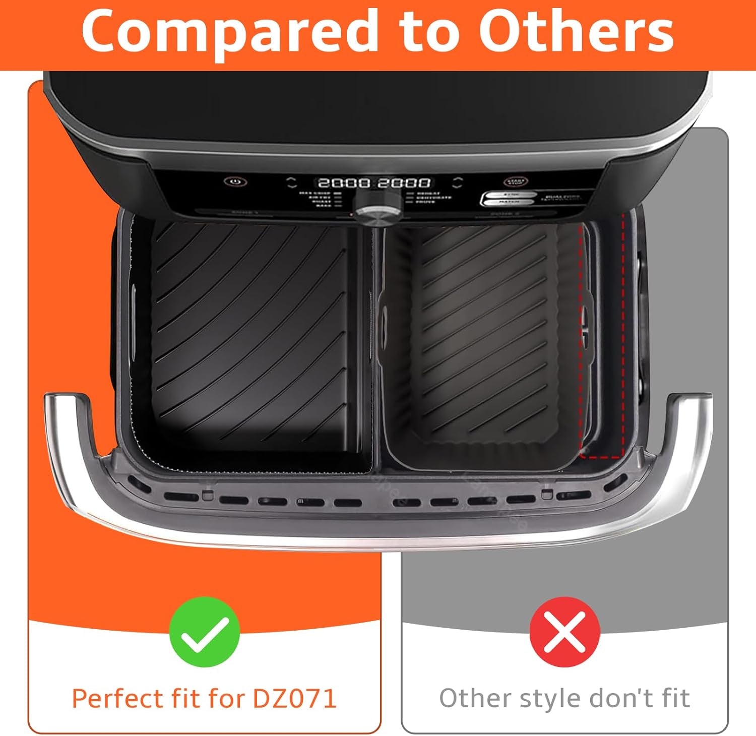 Air Fryer Silicone Liners for Ninja Dz071 7 Qt/Instant 9 Flexbasket Airfryer 3