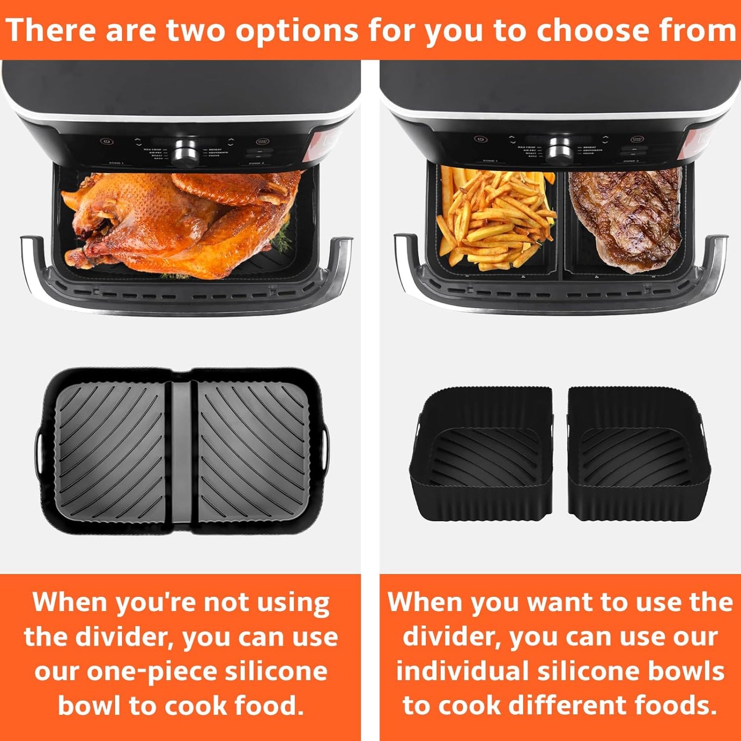 Air Fryer Silicone Liners for Ninja Dz071 7 Qt/Instant 9 Flexbasket Airfryer 3