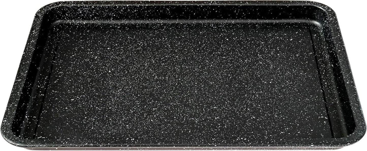 2-Piece Non-Stick Air Fryer Tray Bakeware Set for Oven with Crisper Pan and Cookie Sheet, 13 X 9-Inch (13" X 9" 2-Piece, Black)