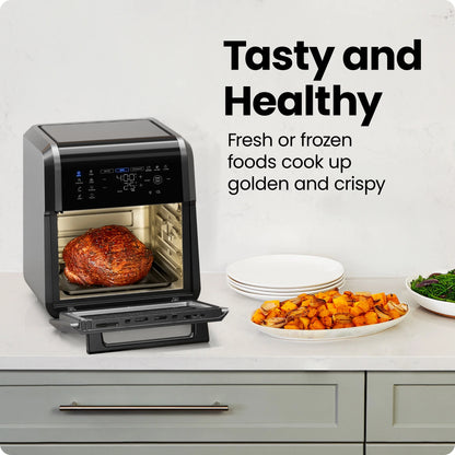 6-In-1 Multifunctional Air Fryer Oven W/ 12 Qt Capacity, Digital Touchscreen - Black, New