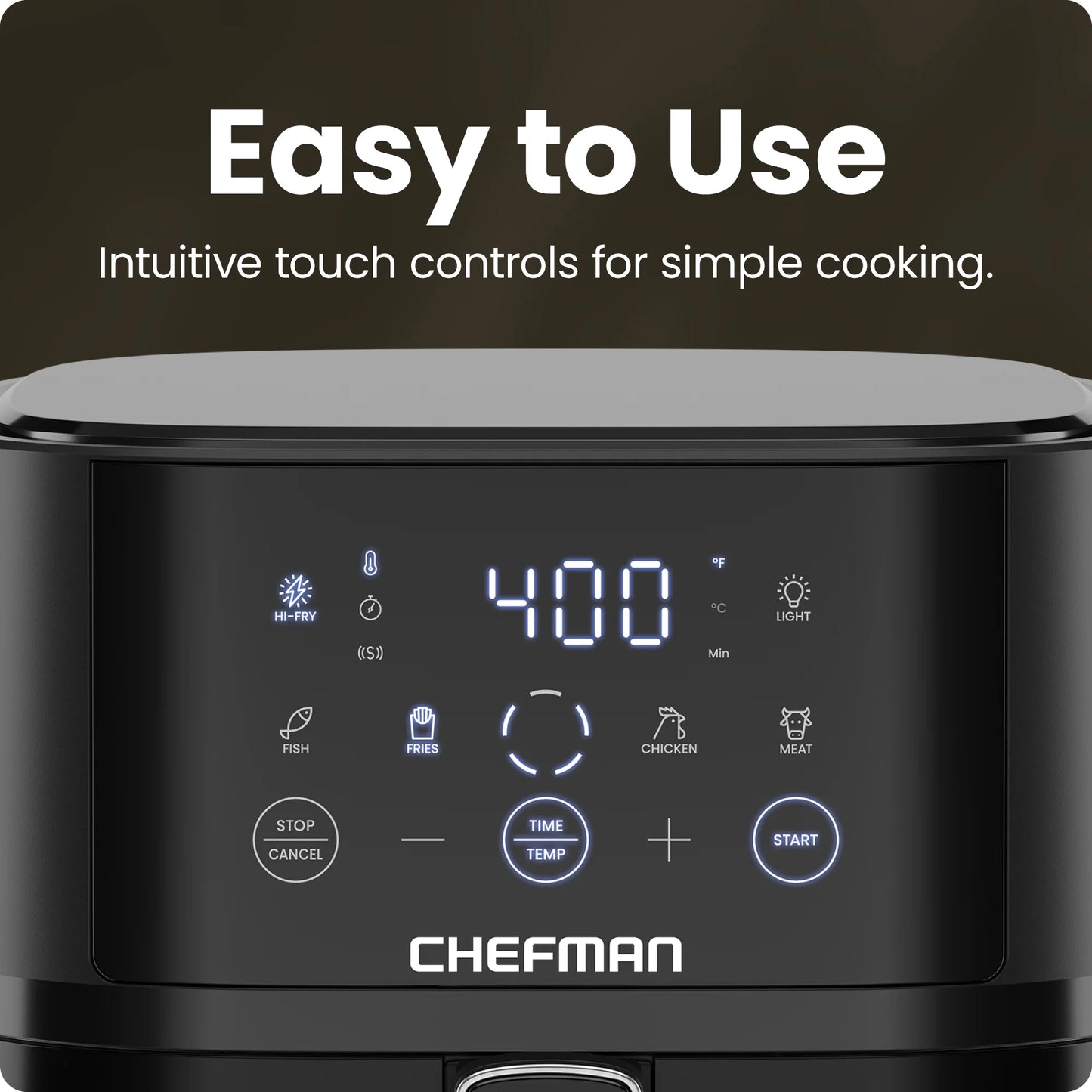 Turbofry Touch 4-Qt Easy-View Air Fryer W/ 4 Cooking Presets and 450F Hi-Fry Button - Black, New