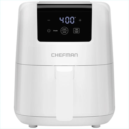 2 Qt Compact Air Fryer W/ Digital Display and Shake Reminder - White, New